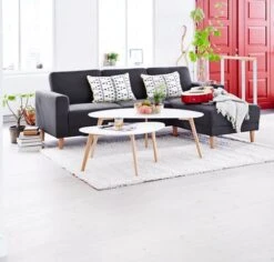 Royal Oak Table Basse LEJRE 48x85 Blanc/chêne -Magasin De Meubles 60284 1