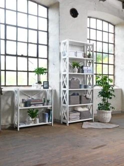 Étagère ALMIND 3 Tablettes Blanc -Magasin De Meubles 73161