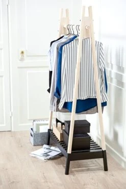 Portant JENNET Naturel/noir 6 Portant JENNET Naturel/noir -Magasin De Meubles 77103