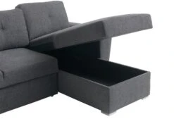 Canapé Convertible Avec Méridienne VEJLBY Tissu Gris Foncé -Magasin De Meubles 80510