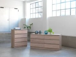 Commode 4 Tiroirs LIMFJORDEN Coloris Chêne Clair -Magasin De Meubles 85057