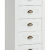 Commode 5 Tiroirs MARKSKEL Blanc/coloris Chêne