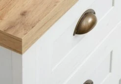 Commode 5 Tiroirs MARKSKEL Blanc/coloris Chêne -Magasin De Meubles 86179