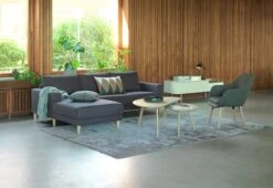 Fauteuil UDSBJERG Tissu Gris/chêne -Magasin De Meubles 87379