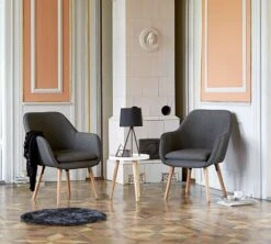 Bout De Canapé BAKKEBJERG Ø40 Blanc/naturel -Magasin De Meubles 87514