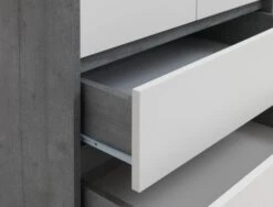 Armoire BILLUND 80x193 Blanc/béton -Magasin De Meubles 98865