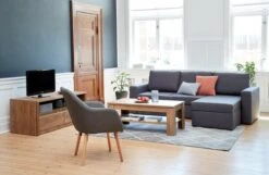 Fauteuil UDSBJERG Tissu Gris/chêne -Magasin De Meubles 99714 1